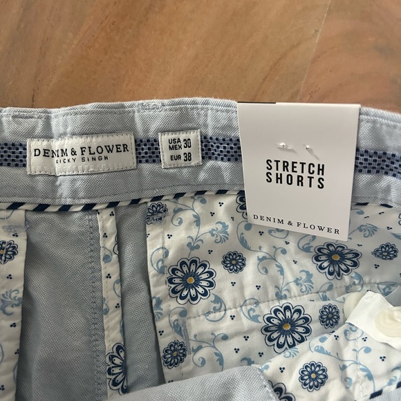 NWT Denim &. Flower  Men’s Shorts light blue size 30 measurements in pictures. - Picture 5 of 6
